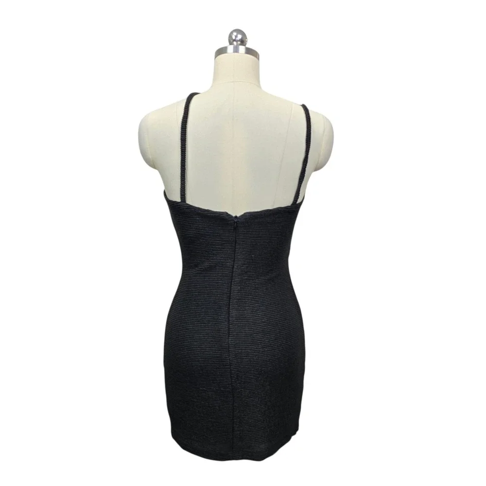NWT Revolve Rumer The Label Penelope Mini Dress Black 90s Strappy Bodycon Medium - Picture 3 of 10